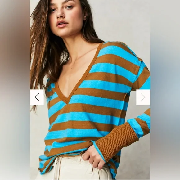 We The Free Sail Away Long Sleeve Tee Savannah Blue Combo NWOT - Picture 4 of 14